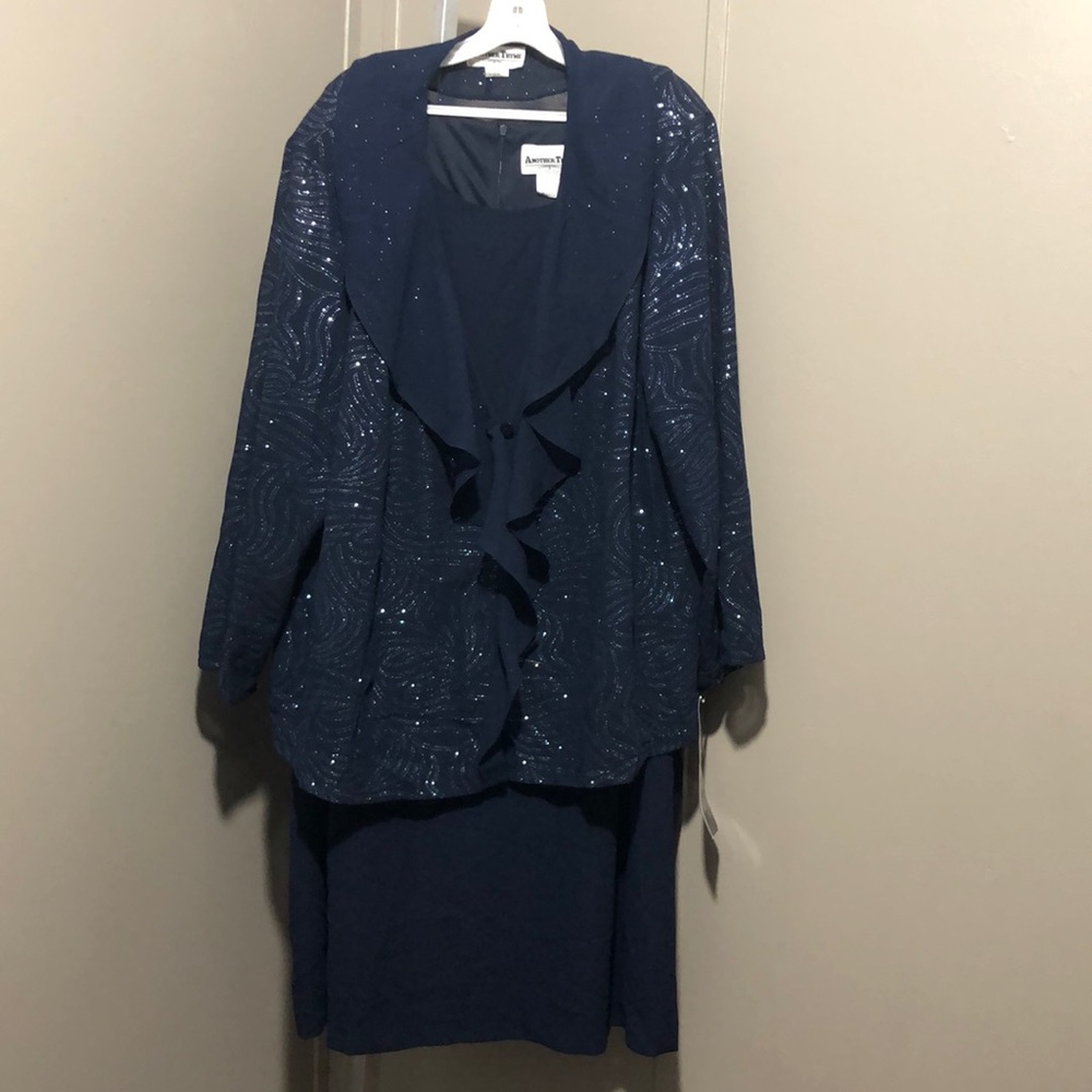 Another thyme jacket dress 30w navy nwt